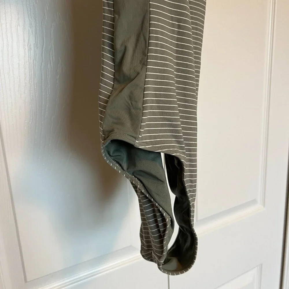 Carve Designs - Small - Grey/White Striped One Piece Swimsuit - Picture 2 of 4
